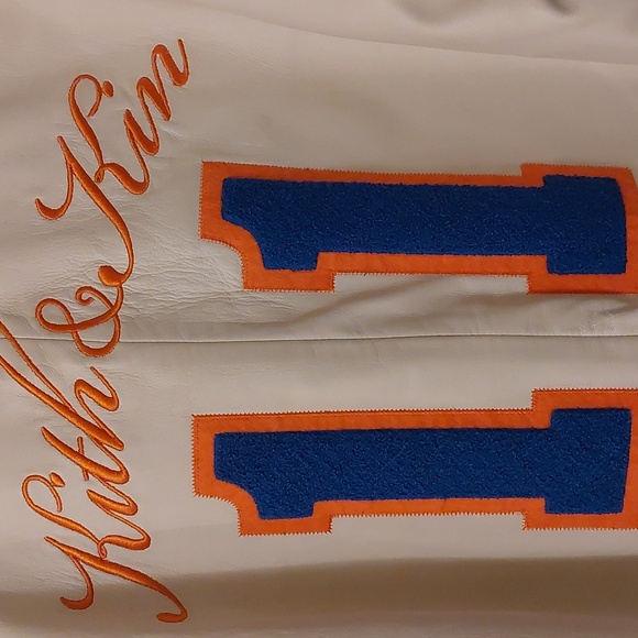 NBA Kith and Knicks White SHEEPSKIN Leather Varsity Coaches Jacket RARE - Picture 13 of 17